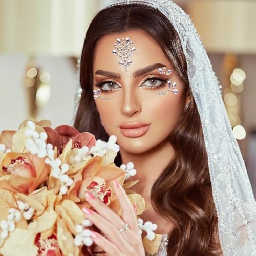 Face Gem Stickers - 6 Sheets Diamond Rhinestone Forehead Stickers