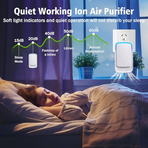 4-Pack Portable Air Ionizers - Quiet Negative Ion Purifiers