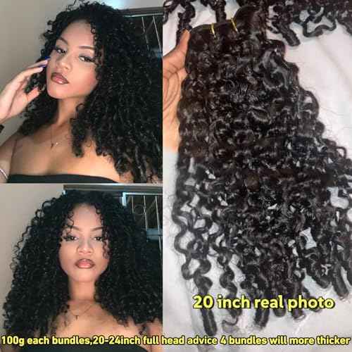 YMS 3C4A Burmese Curly Human Hair Bundles 22 Inch 1 Curly Bundles Unprocessed Burmese Raw Hair Extension Real Human Hair 16A Natural Color Spiral Curly End Human Hair Weft Extensions
