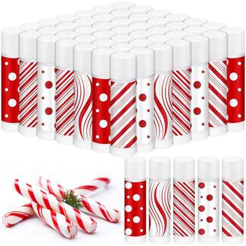 100 Pcs Christmas Candy Flavor Lip Balms Bulk Holiday Peppermint Candy Flavor Lip Balms Christmas Party Gifts Stocking Stuffers Bulk Thank You Gifts for Employee Staff Coworkers Teacher
