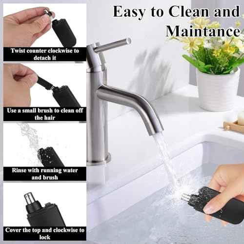 Portable Nose and Ear Trimmer Clipper for Men Women,2025 Professional LED Dsiplay Nose Hair Trimmer with Powerful Motor and Dual-Edge Blades for Smoother Cutting Mini Travel Size (Black)