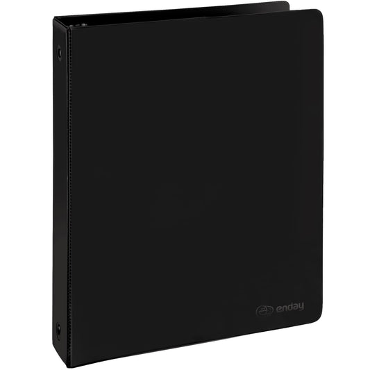 3 Ring Binder 1.5 Inch Black, 1 ½ inch Binder Clear View Cover with 2 Inside Pockets, Colored School Supplies Office and Home – by Enday