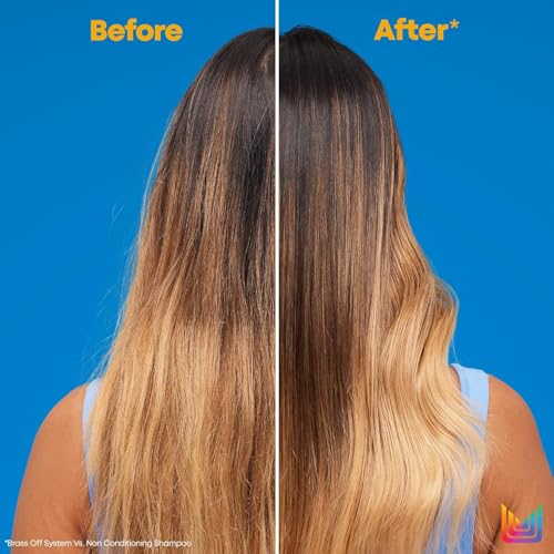 Matrix Brass Off Blue Shampoo and Pigmented Conditioner Set - Tones and Removes Brassy Orange Undertones, For Color-Treated Hair or Lightened Brunettes, Premium Salon Conditioner & Vegan, 10.1 Fl Oz