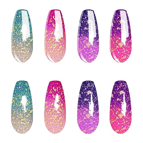 Vishine Gel Nail Polish Set - 4 Color Changing Gel Nail Polish Set Color Changing Gel Polish Soak Off UV LED Thermal Temperature Art C037