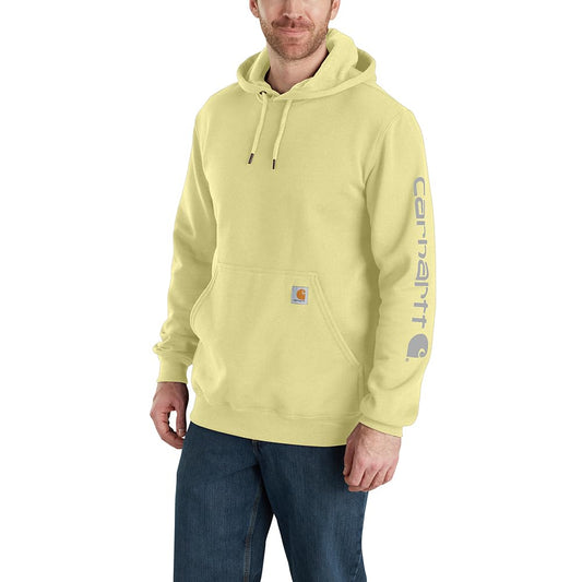 Carhartt Men's Loose Fit Midweight Logo Sleeve Graphic Sweatshirt, Lemongrass