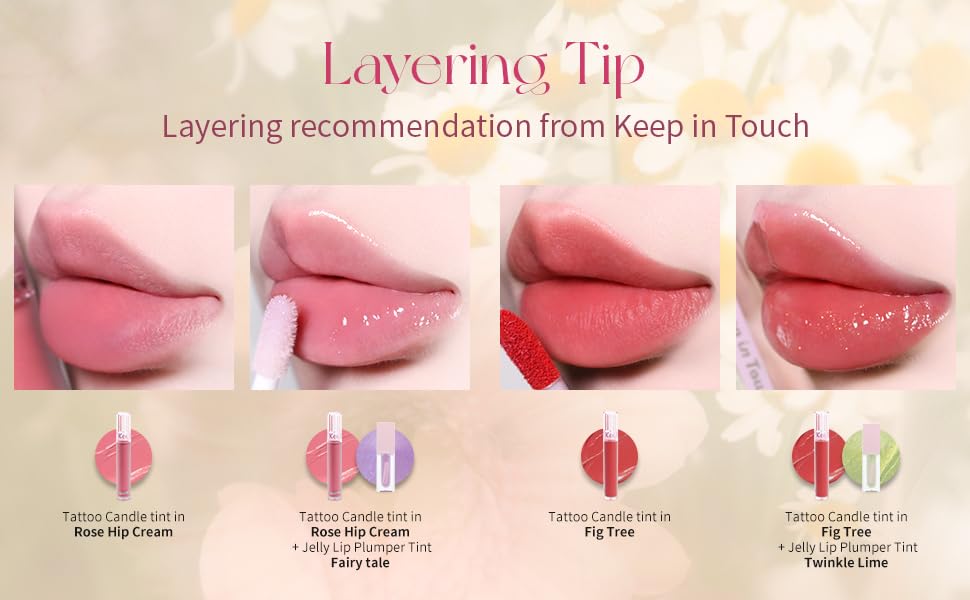 Keep In Touch Jelly Plumper Tint: Tea & Twinkle | Non-Sticky, Long-Lasting Lip Gloss | Vegan and Cruelty-Free Korean Lip Tint (Paradise Pink)