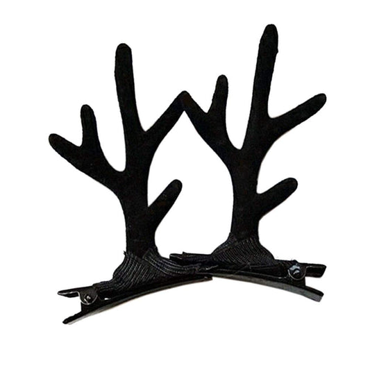 Antlers Hair Clips Hairpin Hair Accessories for Christmas Halloween Party Cosplay Costume SJR02 (Black)