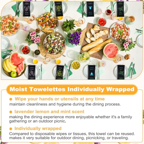 Lavender Lemon Unscented Mint Bulk Moist Cotton Towelettes 40 Pack - Travel & Face Wipes