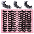30 Pair Faux Mink False Lashes Kit - Fluffy 3D Wispy Eyelashes