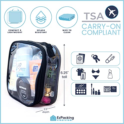 EzPacking Black TSA Approved 3-1-1 Travel Toiletry Bag for Carry-On & Liquids