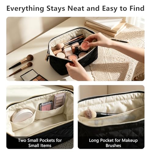 Wudygirl Puffy Padded Makeup Bag for Travel & Gym