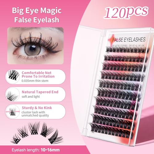 Lash Clusters Eyelash Extensions Kit 120Pcs DIY Beginner