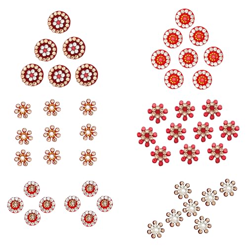 Crystal Bindi Pack of 6 - Self-Adhesive Rhinestone Forehead Jewels