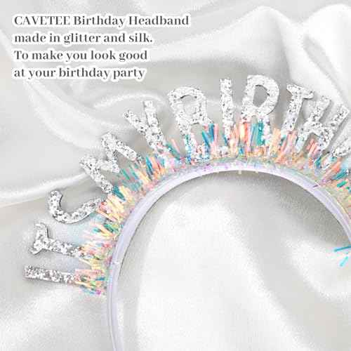 CAVETEE Birthday Crown for Women, Girls Birthday Crown, IT's MY BIRTHDAY Headband - Silver