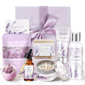 Lavender Spa Gift Basket for Women - Bath & Body Self Care Set