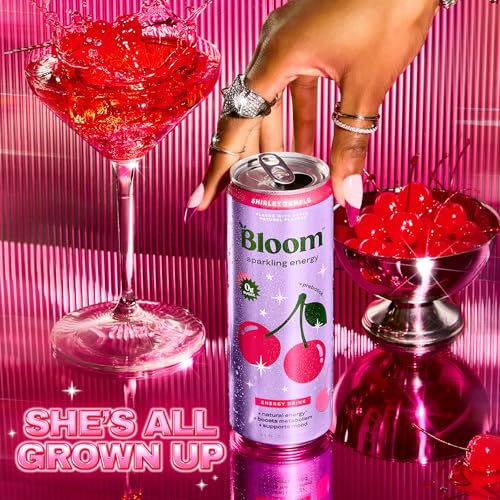Bloom Nutrition Sparkling Energy Drink - 180mg Caffeine, Zero Sugar, 12 Pack