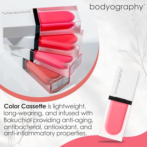 Bodyography Color Cassette Liquid Blush and Lip Tint - Multi Tasking Liquid Blush and Lip Product (Baby Doll Pink)