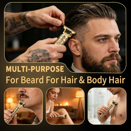 Professional Cordless Hair Trimmer for Men with 4 Guide Combs
