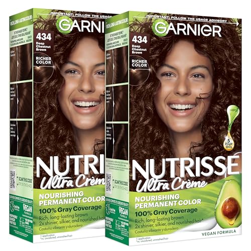 Garnier Nutrisse Ultra Crème Hair Color 434 Deep Chestnut Brown 2-Pack (1 Count Each)