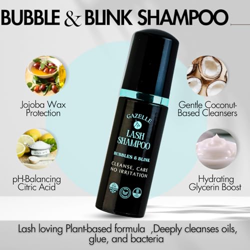 Gazelle Eyelash Shampoo with Brush – 60ml Lash Cleanser