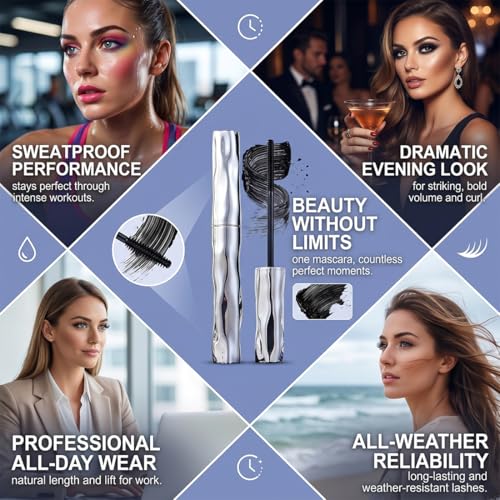 3D Lengthening Waterproof Mascara – Curling & Volumizing