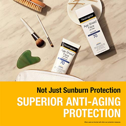 Neutrogena Age Shield Anti-Oxidant Face Lotion Sunscreen with Broad Spectrum SPF 70, Oil-Free & Non-Comedogenic Moisturizing Sunscreen to Prevent Signs of Aging, 3 fl. oz