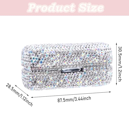 Rhinestone Lipstick Case with Mirror & Organizer
