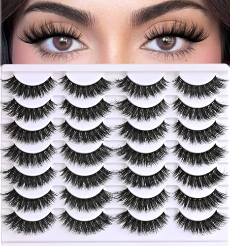 Fluffy Mink Lashes - Cat-Eye 14 Pairs, 10-15mm, Natural, APCYUST