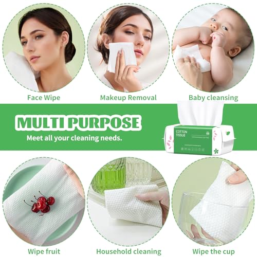 Disposable Face Towel, 600 Count Biodegradable Face Towels, for Washing Soft Cotton Dry Wipes Facial Cloths Towelettes for Washing and Drying