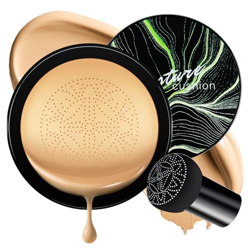 Air Cushion CC Cream Foundation with Mushroom Sponge - Full Coverage, 24H Wear
