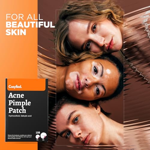 Cosyfied Acne Pimple Patch- Invisible Spot Cover for Face- Hydrocolloid Acne Pimple Patch for Covering Zits, Blemishes-Korean Skincare Tea Tree & Essential oils Spot Treatment-Acne Patches (108 dots)