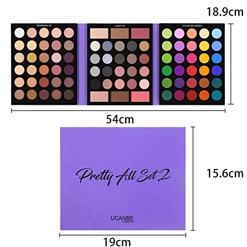 UCANBE 86 Color Eyeshadow Palette + 15pc Brush Set