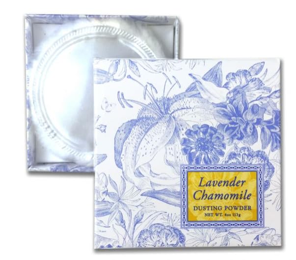Lavender Chamomile Dusting Powder 4oz with Puff – Talc-Free Body Powder