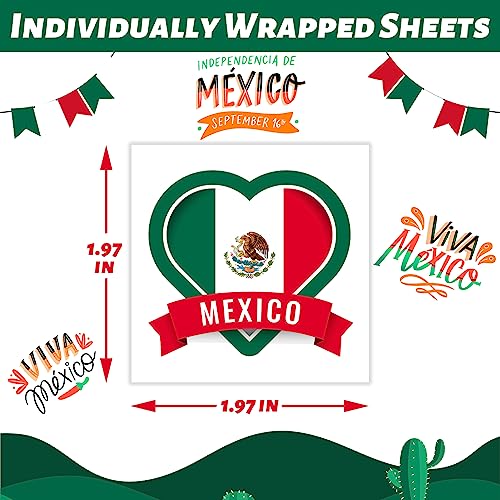 240 Pcs Mexican Independence Day Temporary Tattoos Bulk
