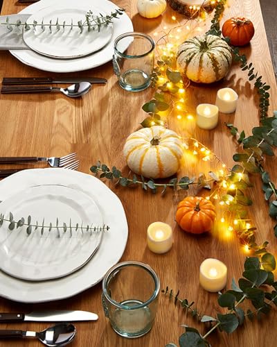 Homemory Warm White Flickering Flameless Tea Lights - 24 Pack, Battery Operated, 200+ Hours, Safe for Weddings & Holidays
