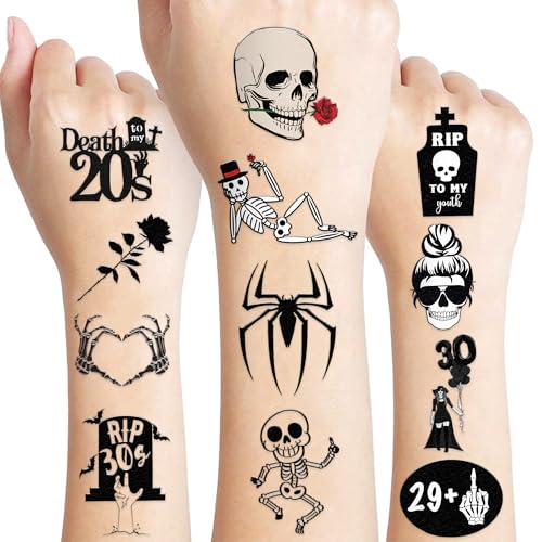 96 PCS 30th Birthday Temporary Tattoos - Death to My 20s