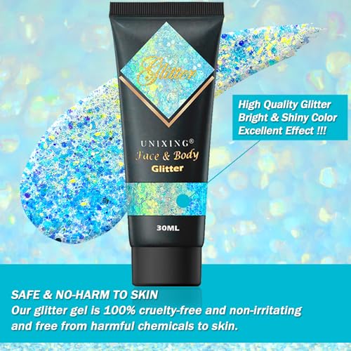 8-Pack Holographic Glitter Gel - Face, Body & Hair Makeup
