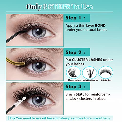 AMZGIRL Black Bond and Seal Lash Glue, Waterproof Cluster Glue