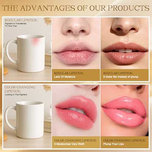 Crystal Jelly Lipstick Set, Temperature Color Changing Lip Balm, 2 PC