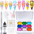 SAVILAND 3D Patting Gel Polish Kit - 9 Colors & Flower Molds