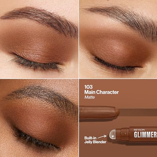 Revlon Glimmer Shadow Multi-Stick 103 Main Character - Cream Eyeshadow & Highlighter, 0.06oz