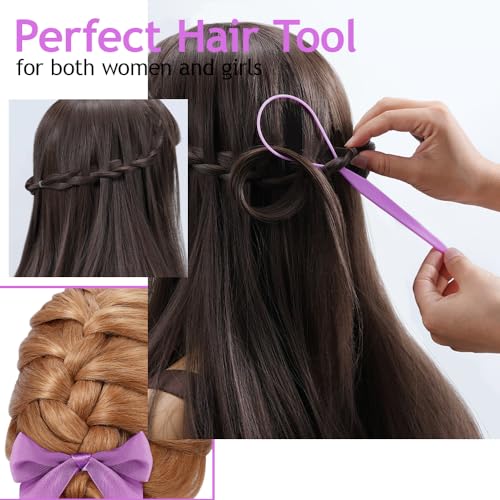 Hair Loop Tool Set for French Braid Styling - Purple Variation