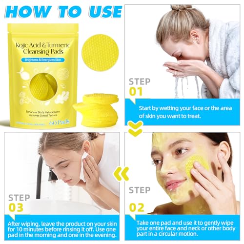 Kojic Acid & Turmeric Cleansing Pads - 60 Count Face
