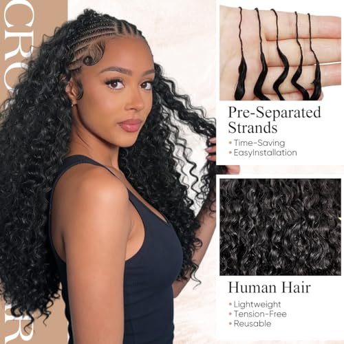 18 Inch Deep Wave Crochet Hair Extensions for Black Women