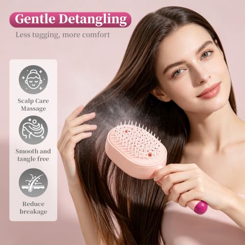 Rechargeable Electric Spray Hair Brush with Scalp Massager