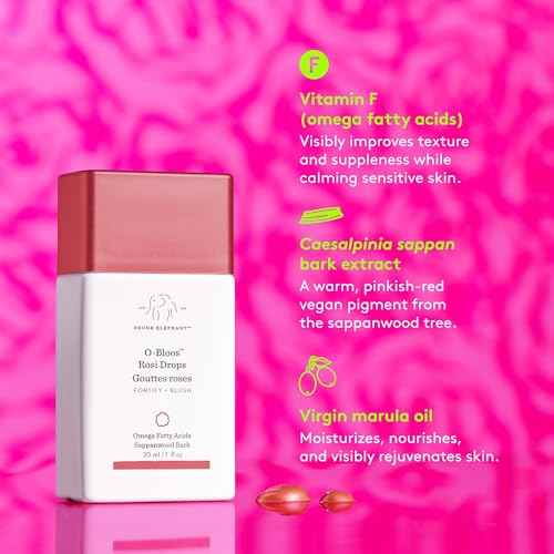Drunk Elephant O-Bloos Rosi Drops - 30 ml/1 fl oz - Peachy-Pink Color Serum Drops - Clean Clinical Skincare - Cruelty-Free - Dermatologist-Tested - Free of Essential Oils, Silicones, and Fragrance