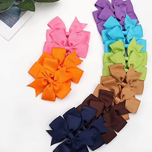 CÉLLOT 40Pc Grosgrain Pinwheel Hair Bows with Alligator Clips