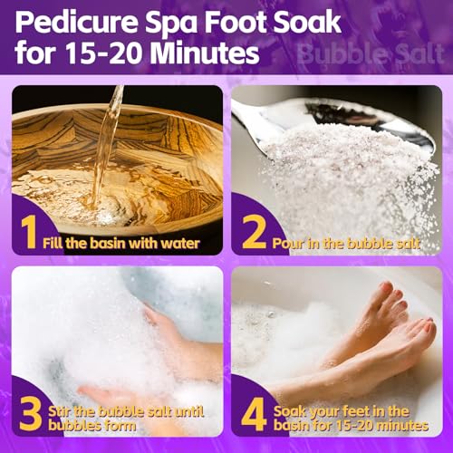 nbc BeautiLab Lavender Foot Spa Soak Salts for Dry Cracked Feet, 16 Pack