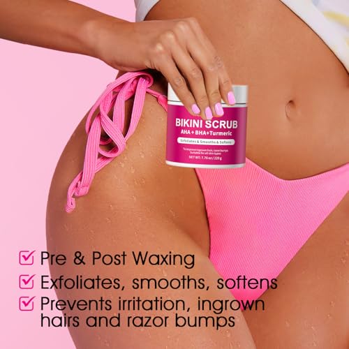 Bikini Exfoliator Scrub with AHA+BHA, Turmeric & Walnut