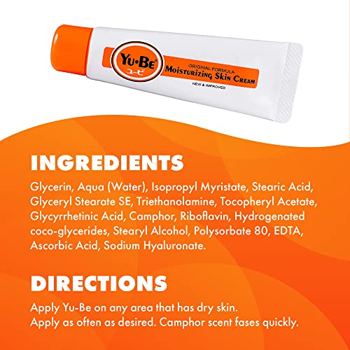 Yu-Be Moisturizing Skin Cream Tube (Duo): Dry & Damaged Skin Relief Cream for Night and Day | Deeply Hydrating Moisturizer for Severely Dry Skin | Vegan Paraben & Cruelty Free - 1 fl oz/28mL x 2